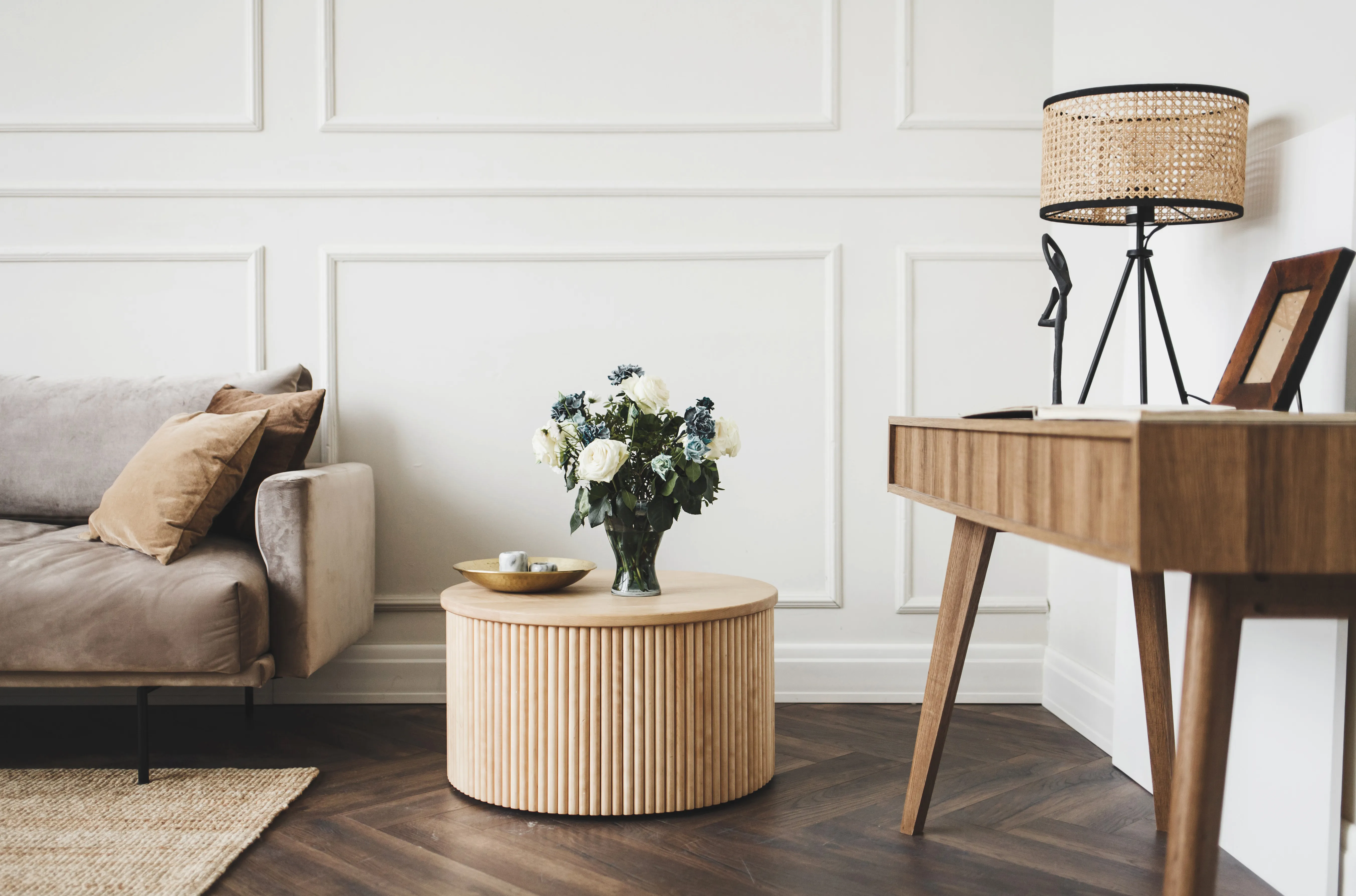 Elegant interior with decorative molding details